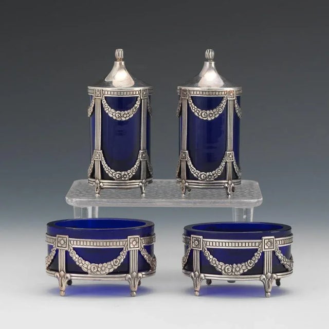 Salt & Pepper Shakers & Salt Cellar Set- 4 Pieces For Sale - Image 4 of 4