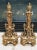 Baroque French Baroque Louis XVI Brass Flame Lyre Torch Column Andirons Pair For Sale - Image 3 of 12