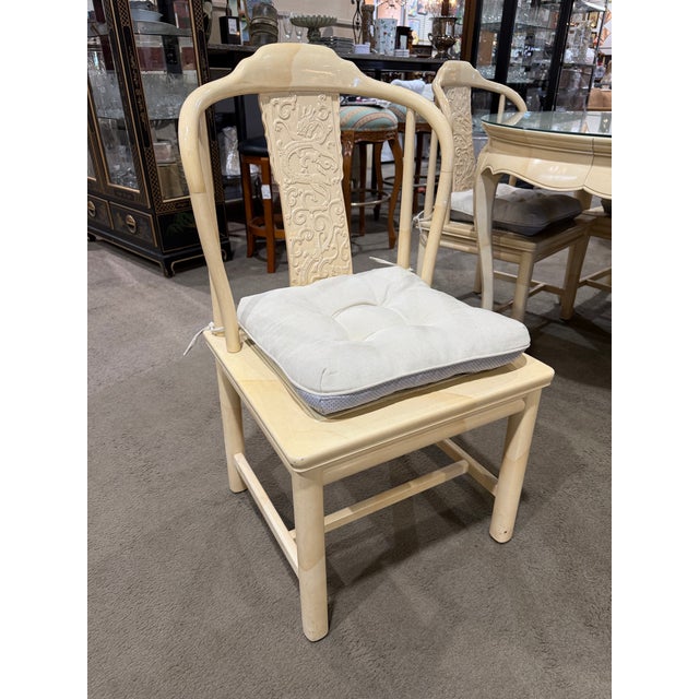 Henredon Henredon Goatskin Lacquer Wood Dining Set For Sale - Image 4 of 12