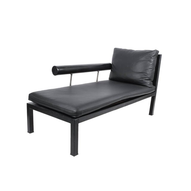 Blue 1980s Mid-Century Modern Antonio Citterio for B&b Italia "Baisity" Leather Chaise Lounge For Sale - Image 8 of 11