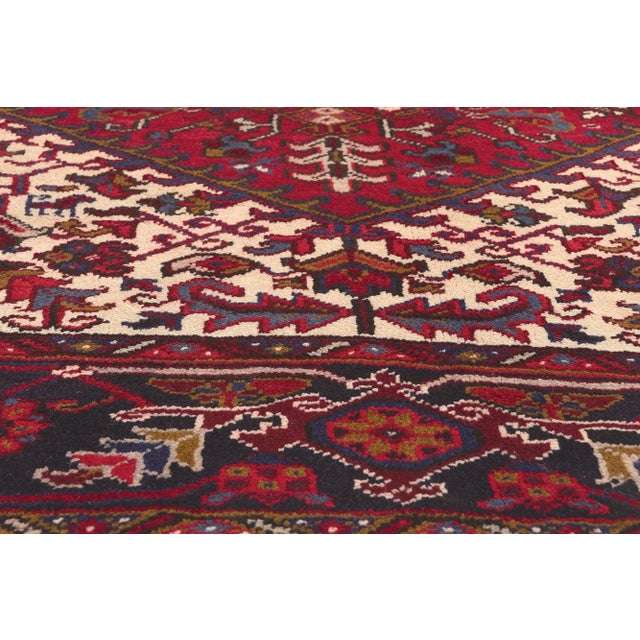 Mid 20th Century Mid 20th Century Vintage Persian Heriz Rug - 08'10 x 12'01 For Sale - Image 5 of 9