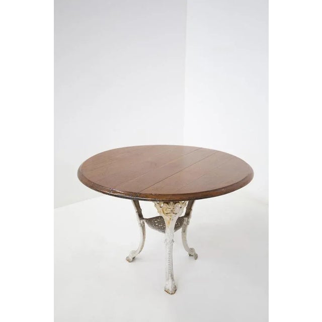 Victorian English White and Wood Cast Iron Table For Sale - Image 11 of 12