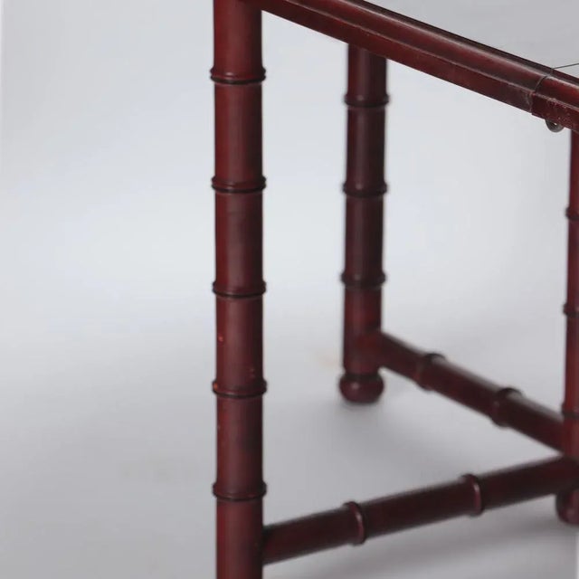 1960s A French Faux Bamboo Dining Room Table, in the Manner of Jansen, C. 1960. For Sale - Image 5 of 9