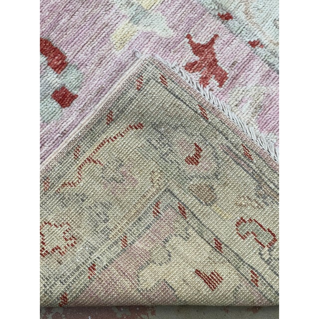 Turkish Oushak Pink Wool Runner 2’9” X 11’8” For Sale In Washington DC - Image 6 of 6