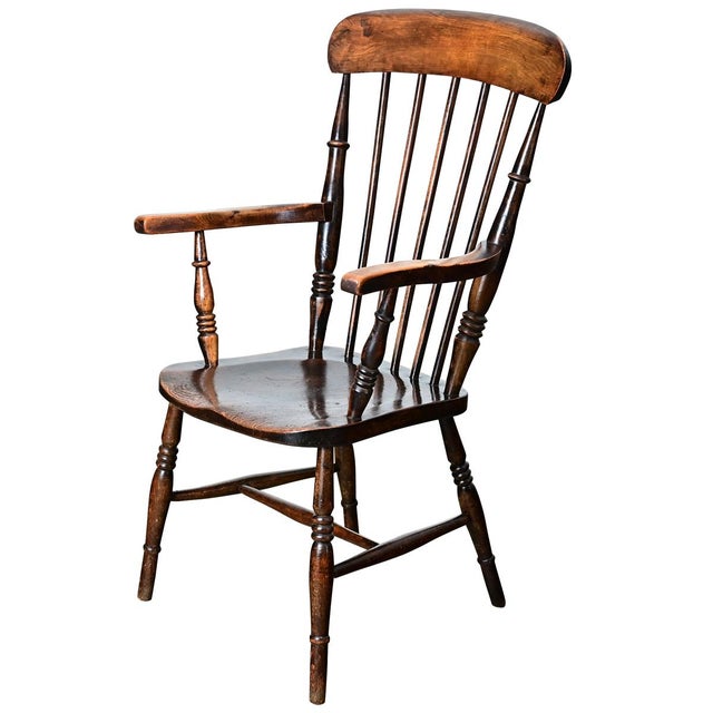 English 19th Century Carved Elm Windsor Chair For Sale - Image 12 of 12