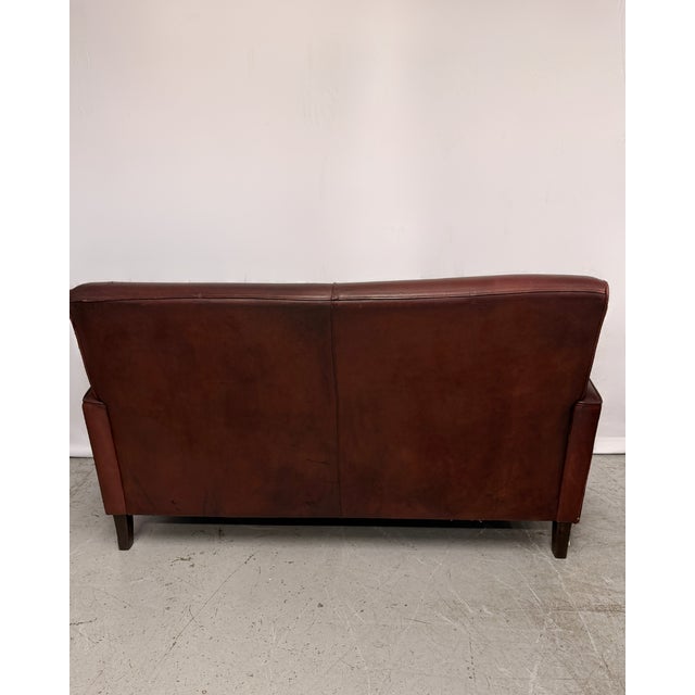 French Art Deco Leather 2-Seater Sofa, 1920s For Sale - Image 3 of 7