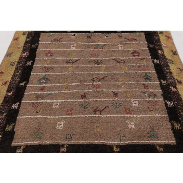 Textile Vintage Turkish Kars Pictorial Rug With Tribal Animal Motifs - Rug & Kilim For Sale - Image 7 of 9