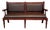 English Bench in Beech and Imitation Leather, 1990s For Sale
