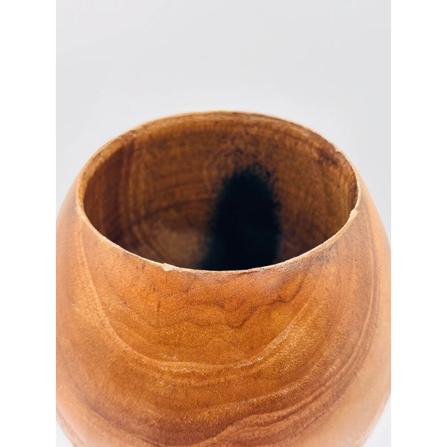 Vintage Mid Century Turned Teak Vase pulled from a 1960’s brick ranch in Atlanta, GA . Would make a nice centerpiece on a...