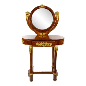 19th Century French Neoclassical Mahogany Vanity With Ormolu Mounts