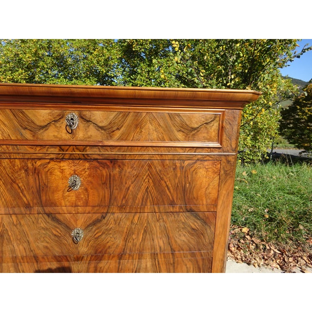 Large Louis Philippe Walnut Chest of Drawers, 1890s For Sale - Image 3 of 18