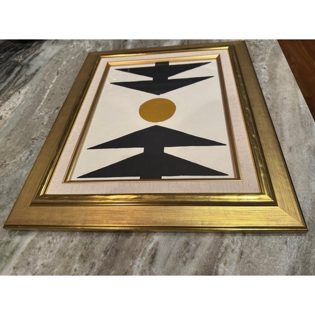 Sold out, closed edition block print made by UK artist Sean Thornhill. With angular shapes and dark colors, this graphic...