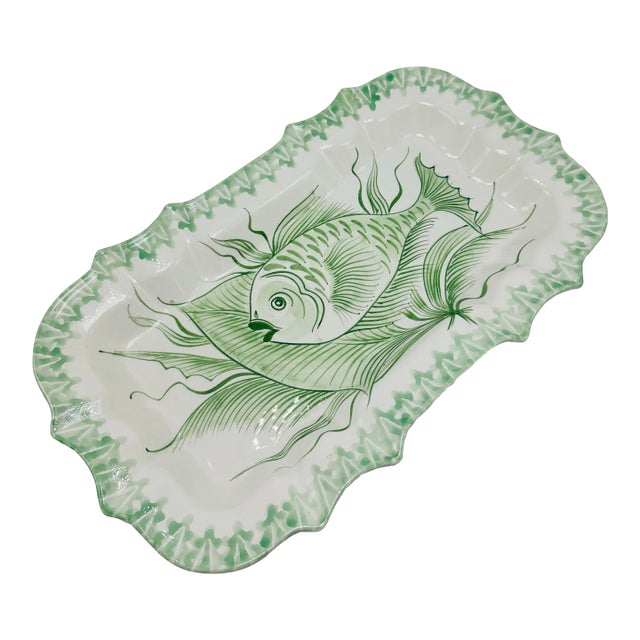 Vintage Italian Ceramic Fish Platter For Sale