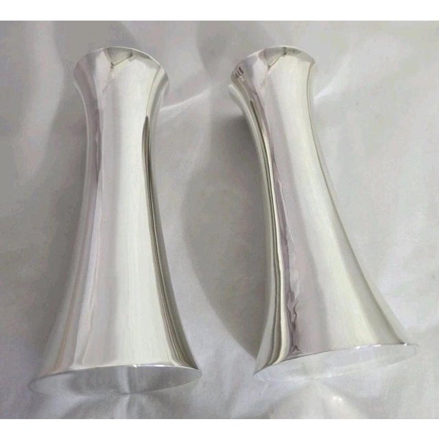 Metal Antique Edwardian Sterling Silver Flower Vases from Pearce & Son, 1908 For Sale - Image 7 of 15