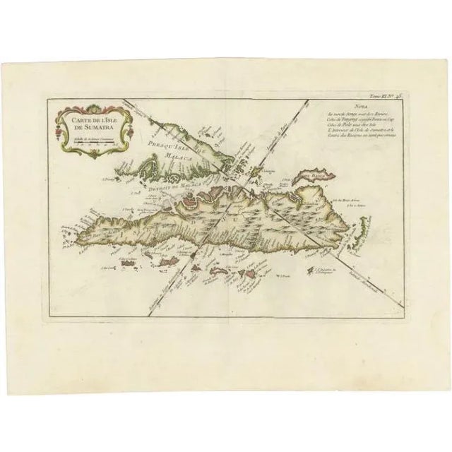 Mid 18th Century Antique Map of Sumatra by Bellin, 1764 For Sale - Image 5 of 5