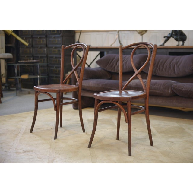 Wood Vintage Bentwood Bistro Chairs, 1950s, Set of 2 For Sale - Image 7 of 10