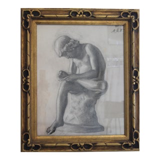 1888 Drawing "Boy With a Thorn" by Martin Eskil Winge For Sale