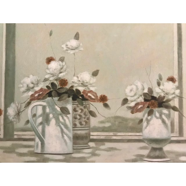 Mid-Century Modern Vintage Mid Century Modern Still Life Oil Painting by Less Bullene For Sale - Image 3 of 9