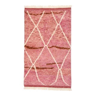 Moroccan Style Throw Rug - 03'02 X 05'03 For Sale