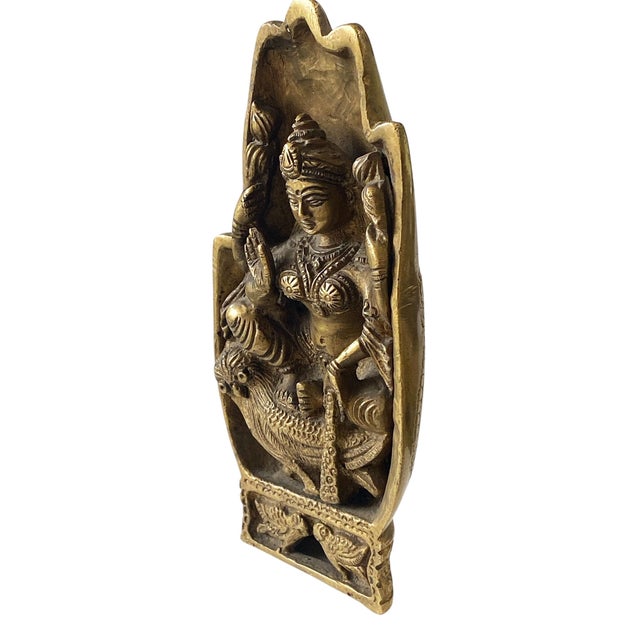 Vintage Brass Hindu Goddess Lakshmi Nested Within a Buddha Hand 7" H For Sale - Image 9 of 9
