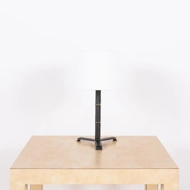 Not Yet Made - Made To Order Pair of 'Sellier' Stitched Black Leather Lamps by Design Frères For Sale - Image 5 of 7