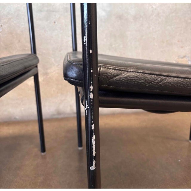 1990s Pair of Black Leather Brenda Arm Chairs by Antonio Citterio for Flexform #1 For Sale - Image 12 of 12