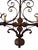 A beautifully scaled vintage French wrought iron chandelier dating to the 1950s, featuring six candle-style lights,...