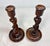 Brown Pair Antique 19th Century Barley Twist English Wood Candlesticks Candle Holders For Sale - Image 8 of 12
