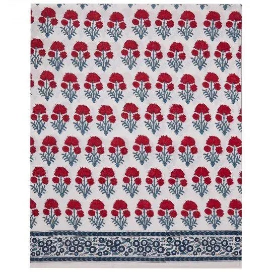 Hana Queen Red/Teal Fitted Sheet For Sale - Image 6 of 6