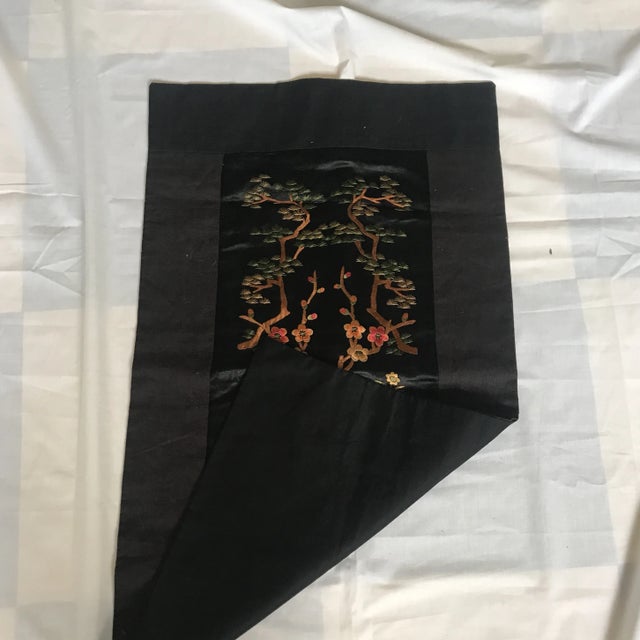 Vintage Asian Embroidered Silk Crane Textile For Sale In Los Angeles - Image 6 of 10