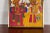 Yellow Antique Hand Painted Indian Folk Art Musicians & Archers Painting For Sale - Image 8 of 12