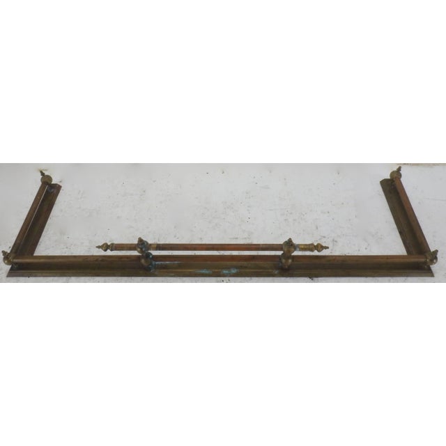 1950s Mid-Century French Brass Fireplace Fender For Sale - Image 5 of 10