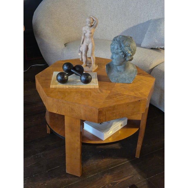 Finnish Modern Art Deco Octagonal 2-Tier Coffee Table, 1930s For Sale - Image 4 of 11