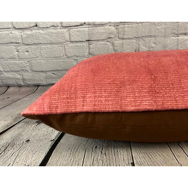 16 x 24 Hemp Pillow Turkish Cushion Natural Red Pillow Cushion Cover For Sale - Image 4 of 4