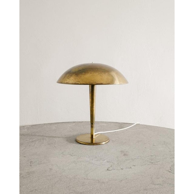 Metal Early Finnish Mid-Century Brass 5061 Table Desk Lamp by Paavo Tynell for Taito Finland, 1940s For Sale - Image 7 of 7
