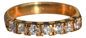 The Aminta: Ladies Vintage 14K Yellow Gold Diamond Wedding Band
