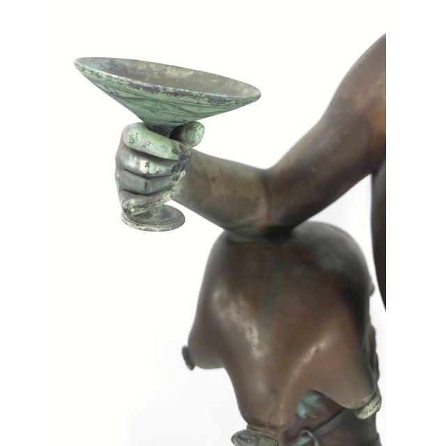 Large 34" Antique Grand Tour Mythological Roman Bronze Sculpture of Pan or a Youthful Faun For Sale - Image 14 of 18