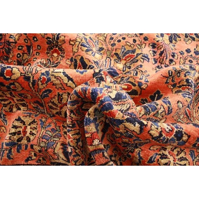 Antique Middle Eastern Saroug Rug For Sale - Image 10 of 11