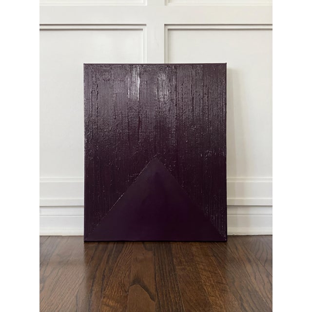 'Triangle Up' in Plum, original painting by Victoria Holly in 2025. Features a matte and high gloss painting in an almost-...