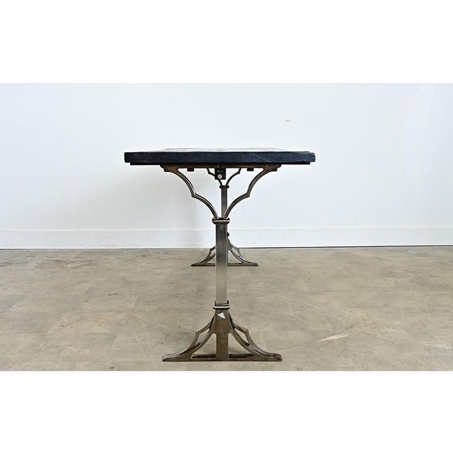 French Circa 1920 Slate and Iron Console Table For Sale - Image 12 of 16
