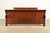 French Provincial Grange Style French Louis Philippe Carved Cherry Wood King Size Sleigh Bed For Sale - Image 3 of 13