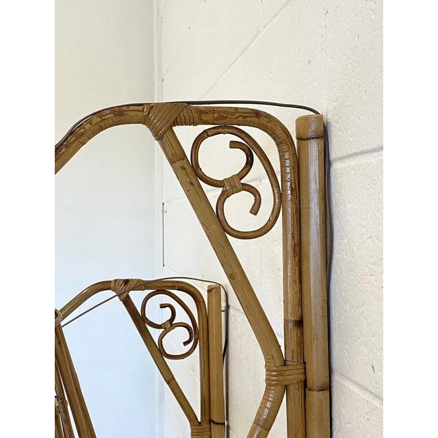 Wall Lamps in Wicker and Bamboo, 1970s, Set of 2 For Sale - Image 9 of 12