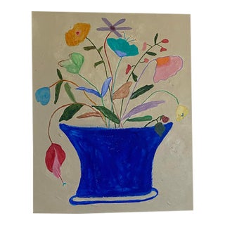“Las Flores Sanan” Abstract Flower Painting For Sale