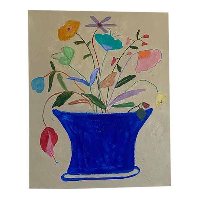 “Las Flores Sanan” Abstract Flower Painting For Sale