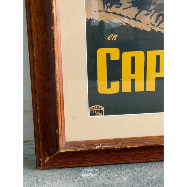 Wood Vintage “Capitán De Rurales” Framed Film Poster For Sale - Image 7 of 9