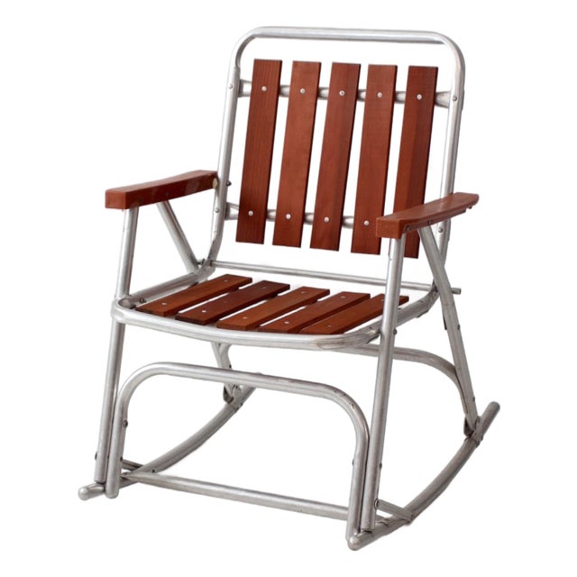 Mid-Century Folding Rocking Chair For Sale