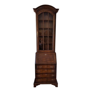 1980s Pennsylvania House Narrow Chippendale Style Secretary Desk For Sale