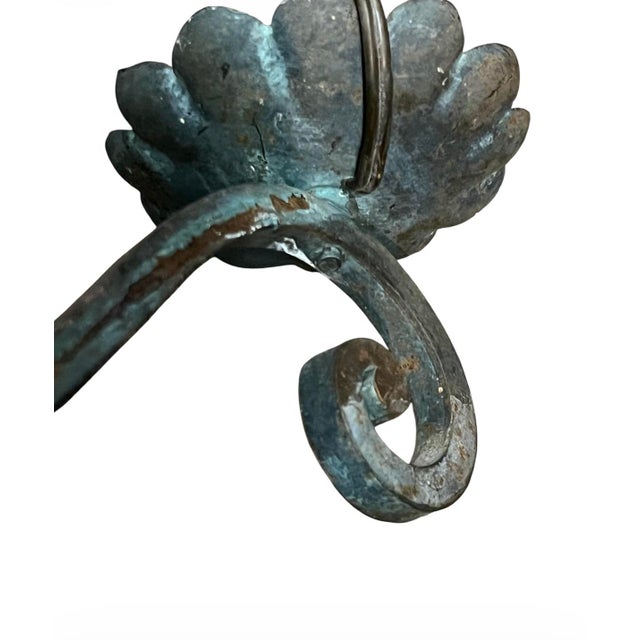 Large Decorative Wrought Iron Wall Sconces, French, circa 1950 - A Pair For Sale - Image 17 of 18