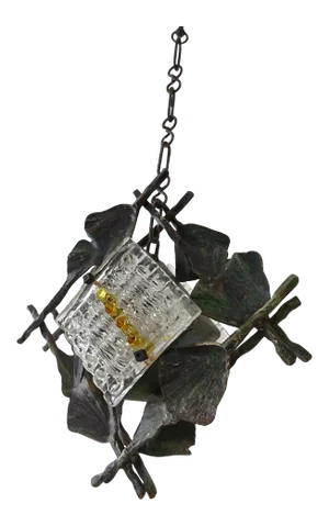 Tom Aslström & Hans Ehrlich Brutalist Mid Century Swedish Chandelier Murano