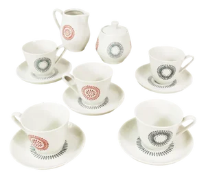 German Porcelain Espresso Set, 1960s, Set of 12